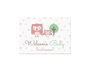 Welcome Baby Owl-Panoramska čestitka
