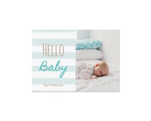 Hello Baby Stripe-Panoramska čestitka