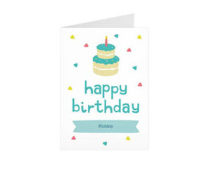 Blue Birthday Cake-Portretna savijena čestitka