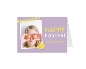 Lilac Easter Chick-Panoramska savijena čestitka