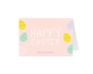 Pink Happy Easter-Panoramska savijena čestitka