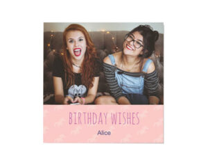 Baby Pink Unicorn-Kvadratna čestitka