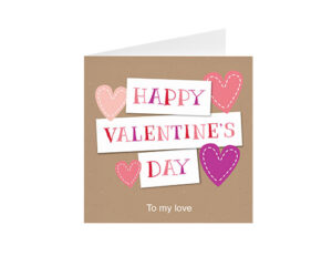 Happy Valentine's-Kvadratna savijena kartica