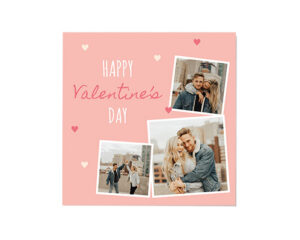 Pink Happy Valentine's-Kvadratna čestitka