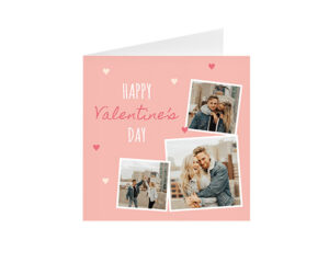 Pink Happy Valentine's-Kvadratna savijena kartica