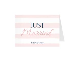 Striped Just Married Wedding-Panoramska savijena kartica